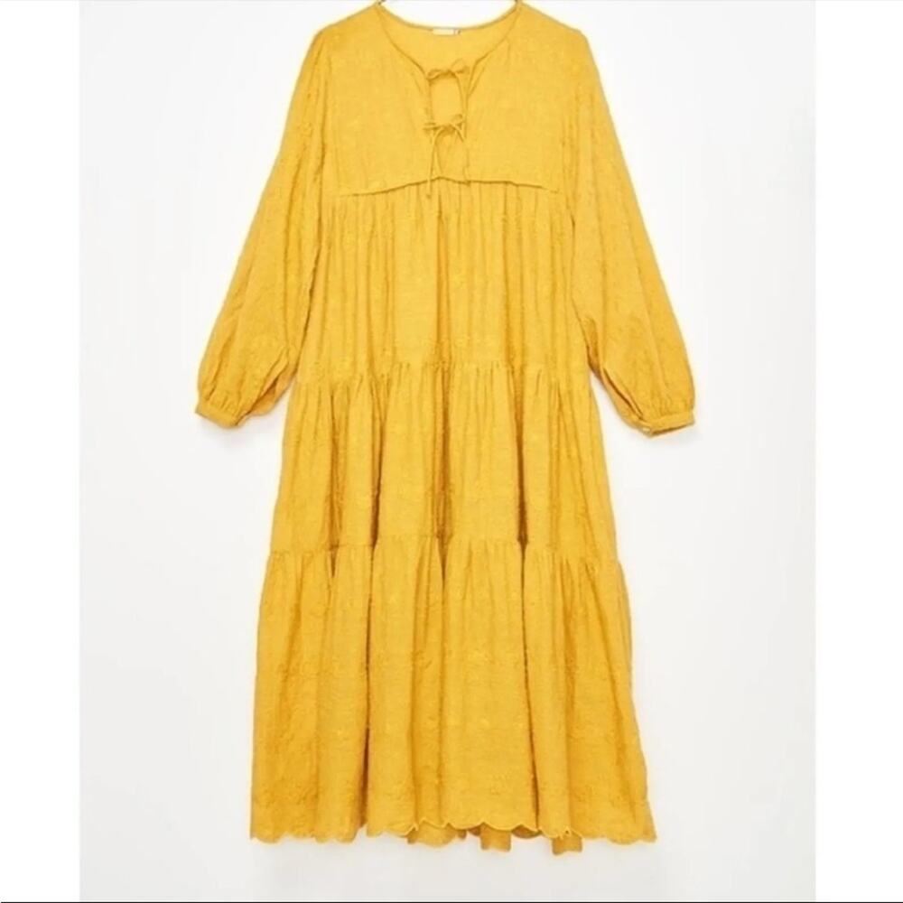 Matta Yamini Embroidered Dress in Gold